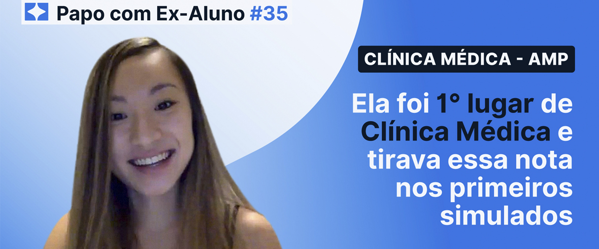 Ela foi 1º lugar de Clínica Médica e tirava essa nota nos primeiros simulados