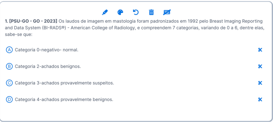 Questões de mastologia PSU-GO - Questões de prova de Residência Médica da